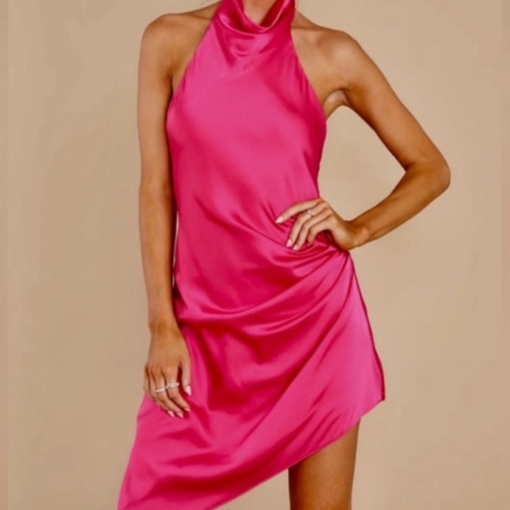 DO+BE Silk Pink Halter Dress